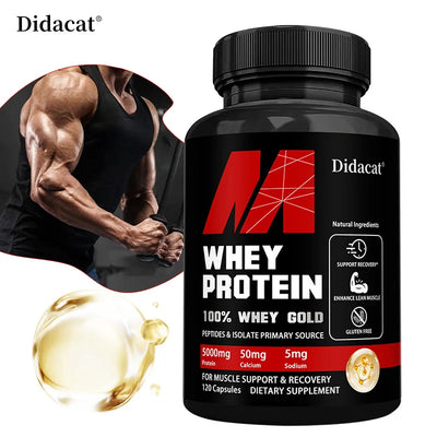 Whey Protein Capsules - Contains 5000mg of Protein - Supports Recovery, Balanced Muscle Health, Gluten Free,NON-GMO - VitalEase