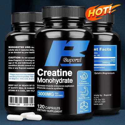 Creatine Monohydrate - Improves Energy and Endurance, Increases Muscle Mass, and Athletic Performance - VitalEase